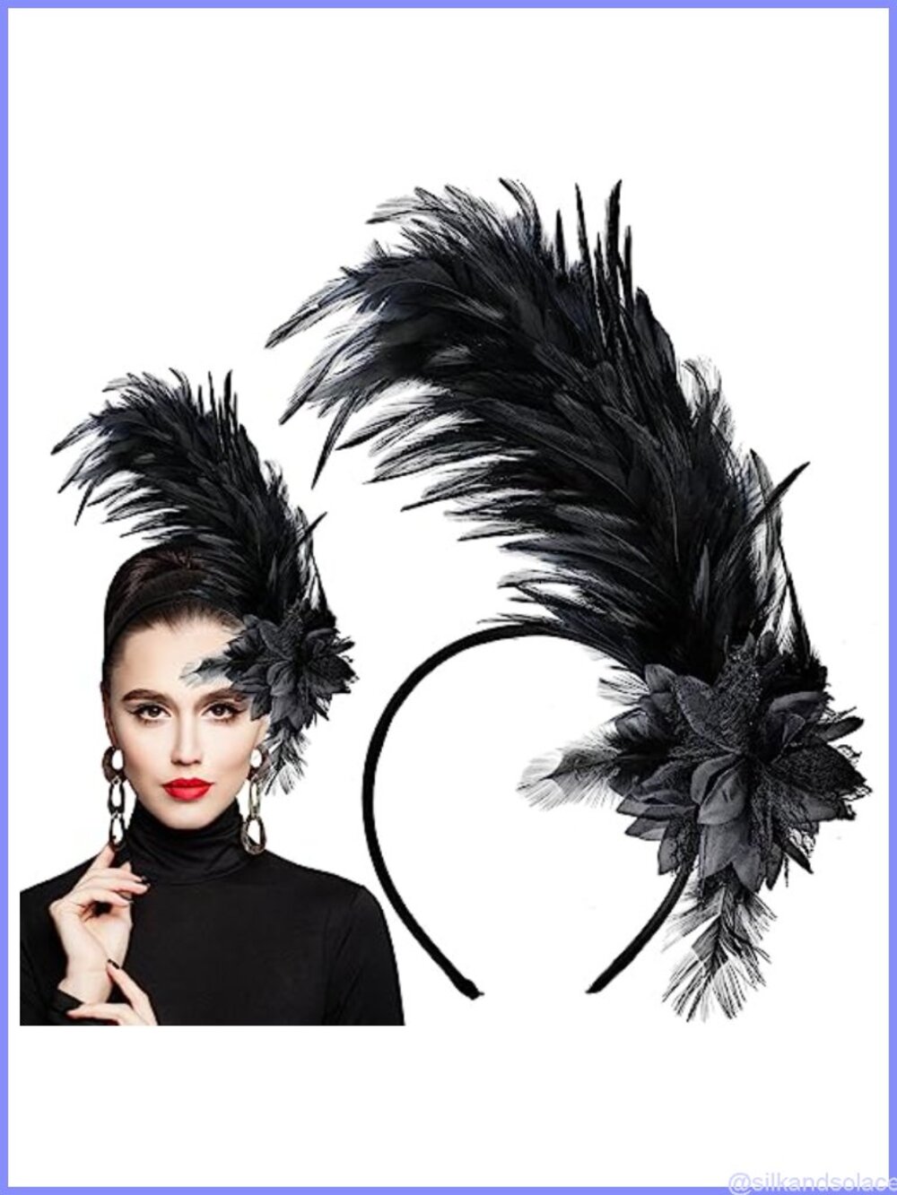 Women's 1920s Feather Fascinator Headband Tea Party Derby Hat